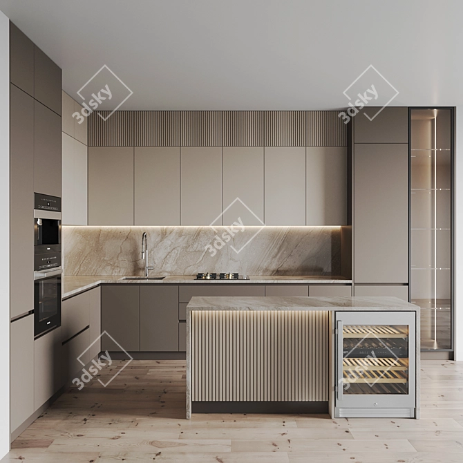 Modern Kitchen 3D Models Set 3D model image 1