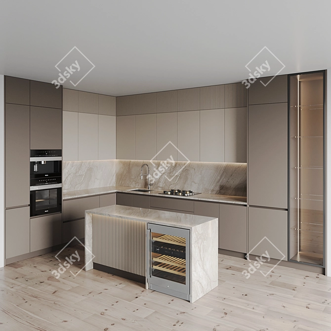 Modern Kitchen 3D Models Set 3D model image 2