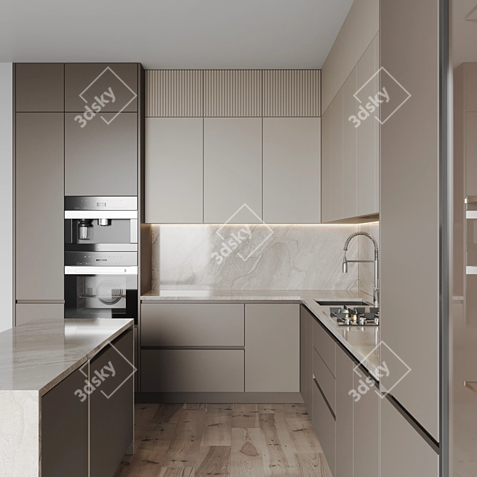 Modern Kitchen 3D Models Set 3D model image 4