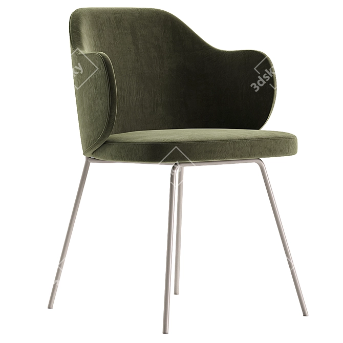 Elegant Yunia Chair by KaveHome 3D model image 2