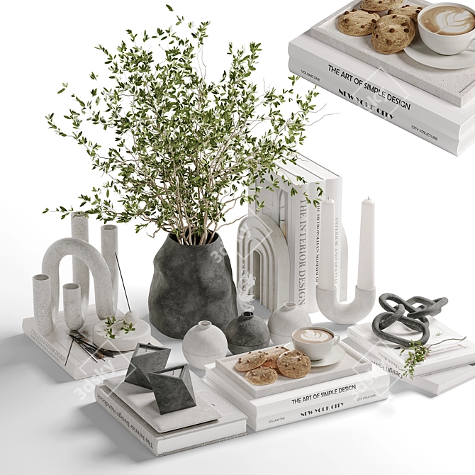 Modern Decor Set with Vase 3D model image 1