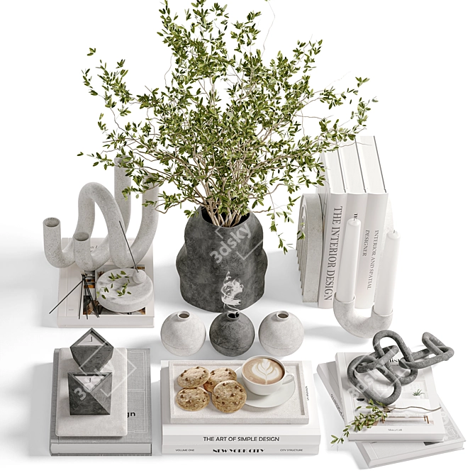 Modern Decor Set with Vase 3D model image 2