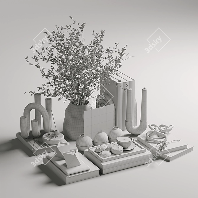 Modern Decor Set with Vase 3D model image 7