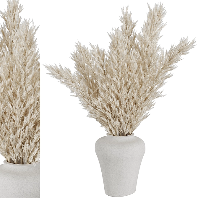 Elegant Pampas Vase Set49 3D model image 2