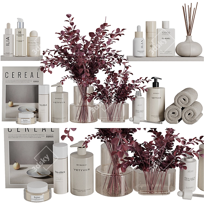 Modern Bathroom Accessory Set 2016 3D model image 2