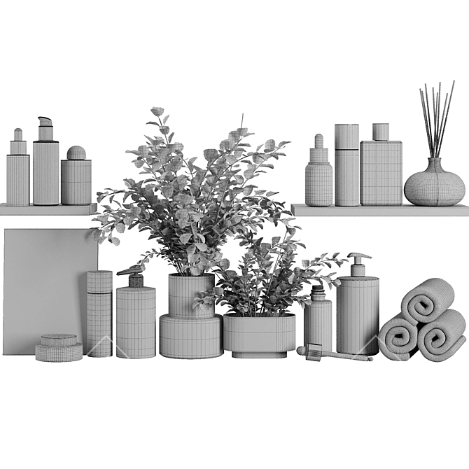 Modern Bathroom Accessory Set 2016 3D model image 6