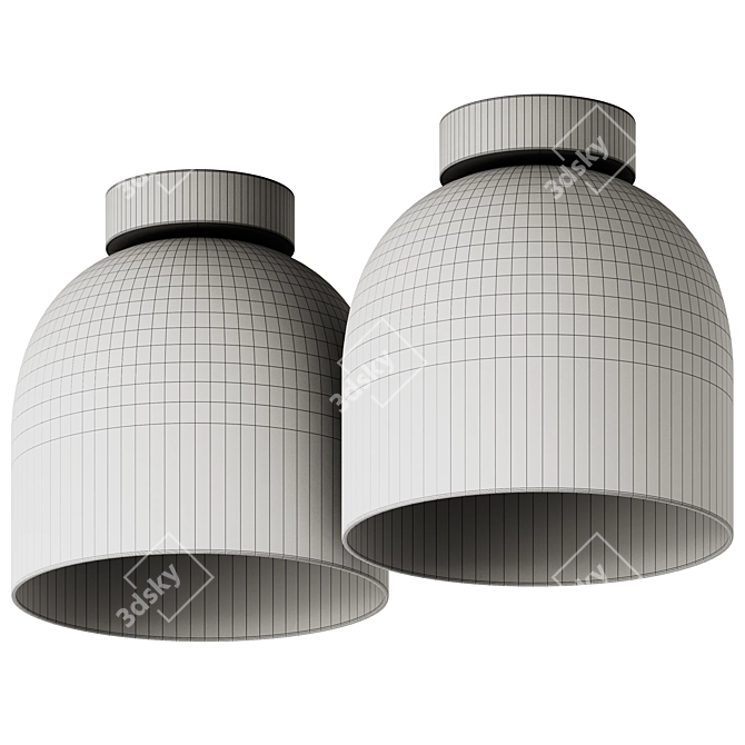 Minimalist Iron Ceiling Lamp 3D model image 6