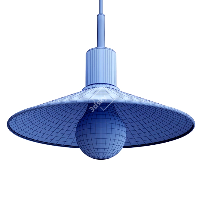 Brass Knurled Pendant Light 3D model image 5