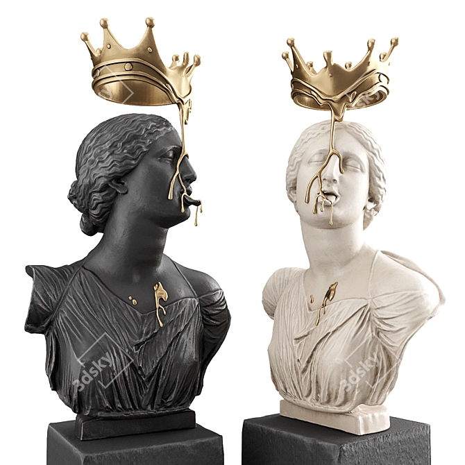 Regal Meltdown Metal Art Sculpture 3D model image 1