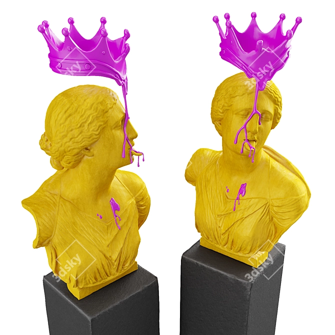 Regal Meltdown Metal Art Sculpture 3D model image 6