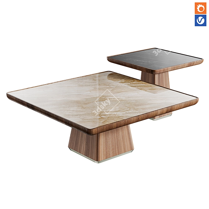 BILLY Coffee Tables Set 3D model image 1