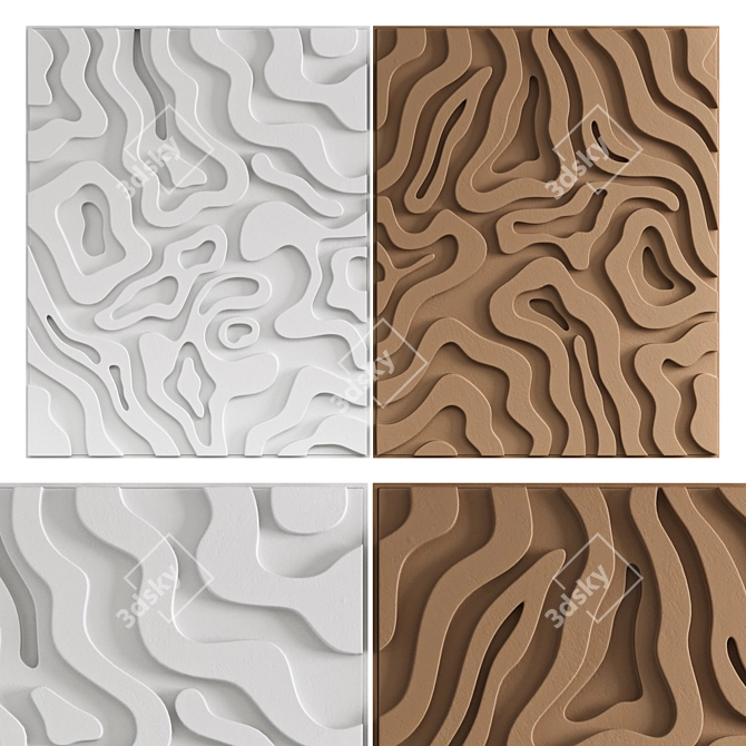 Elegant Wall Art Panel 03 3D model image 1