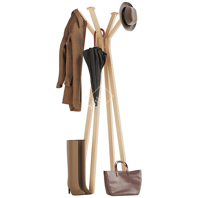 Como Coat Rack Stand 3D model image 5