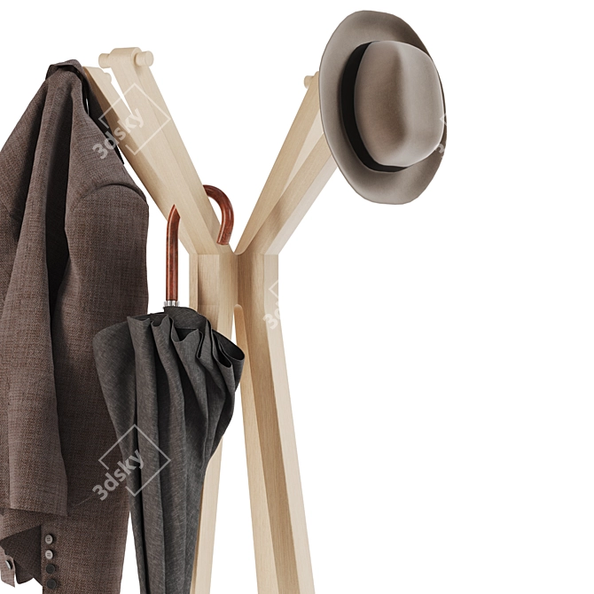 Como Coat Rack Stand 3D model image 7