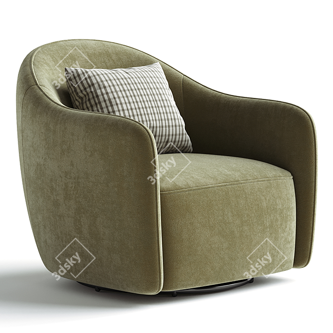 Elegant Beetle Swivel Armchair deco 3D model image 5