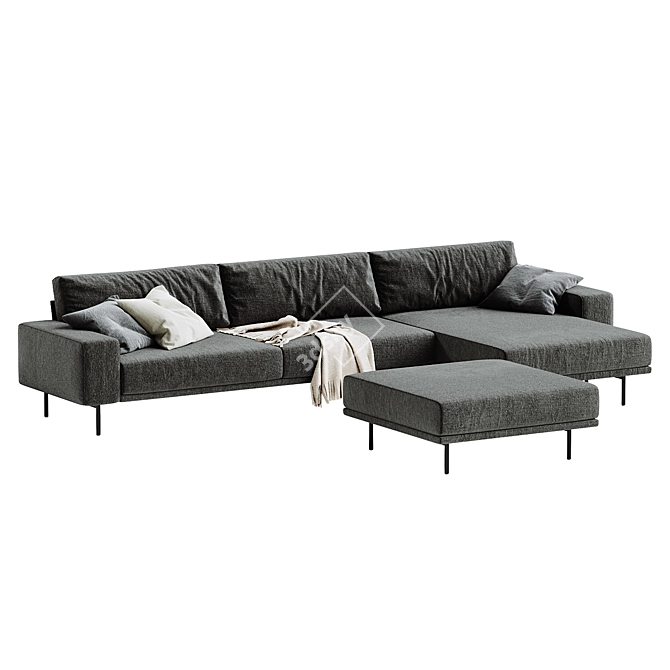 Modern 3D Max Piu Sofa 3D model image 3