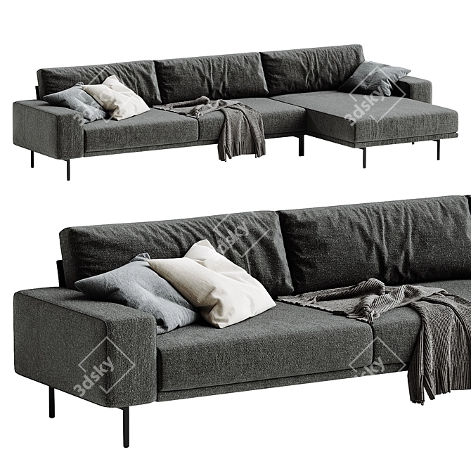 Modern 3D Max Piu Sofa 3D model image 10