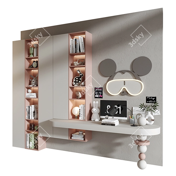 Customizable Furniture Composition with Decor 3D model image 1