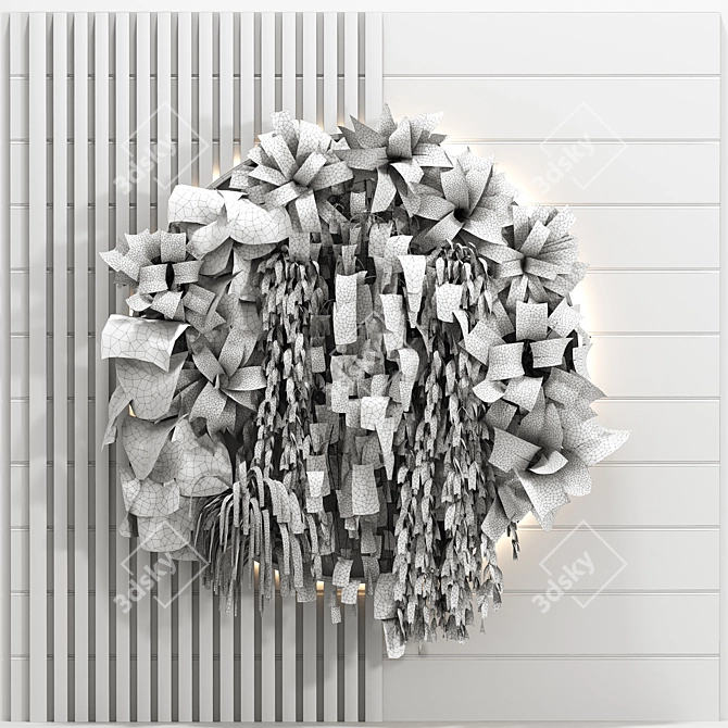 Wooden Flower Box Partition Wall 3D model image 4