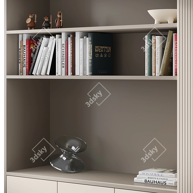 Modern Centric Bookcase Furniture 3D model image 2