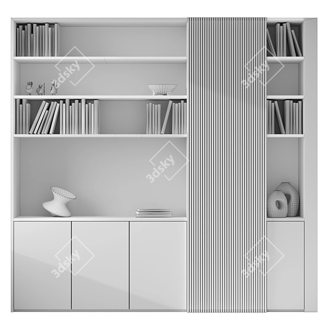 Modern Centric Bookcase Furniture 3D model image 4