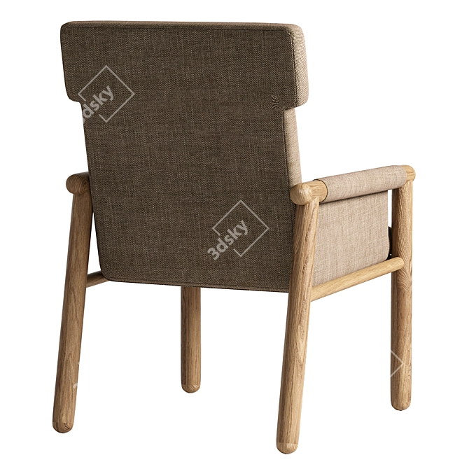  Stylish Almada Arm Chair 3D model image 2