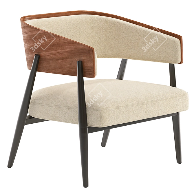 Contemporary Aria Chair Ensemble 3D model image 1