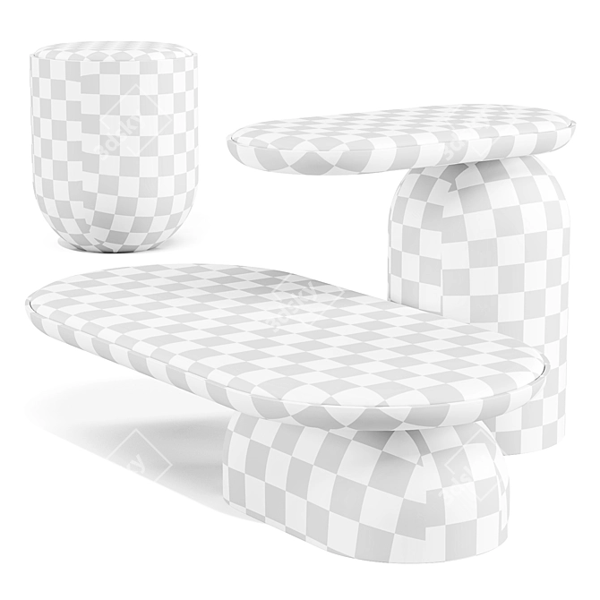 Quartam Elegance Coffee Side Tables 3D model image 6