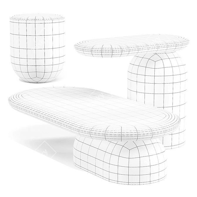 Quartam Elegance Coffee Side Tables 3D model image 7