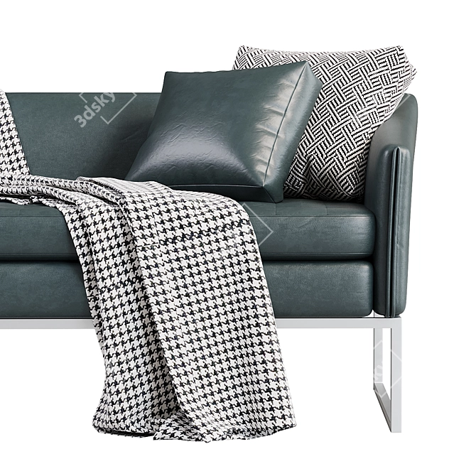 Eco-Leather Triple Office Sofa 3D model image 4