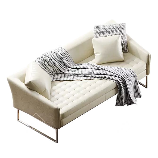 Eco-Leather Triple Office Sofa 3D model image 9