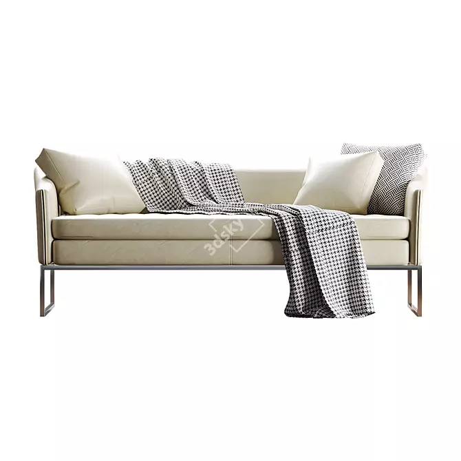 Eco-Leather Triple Office Sofa 3D model image 10
