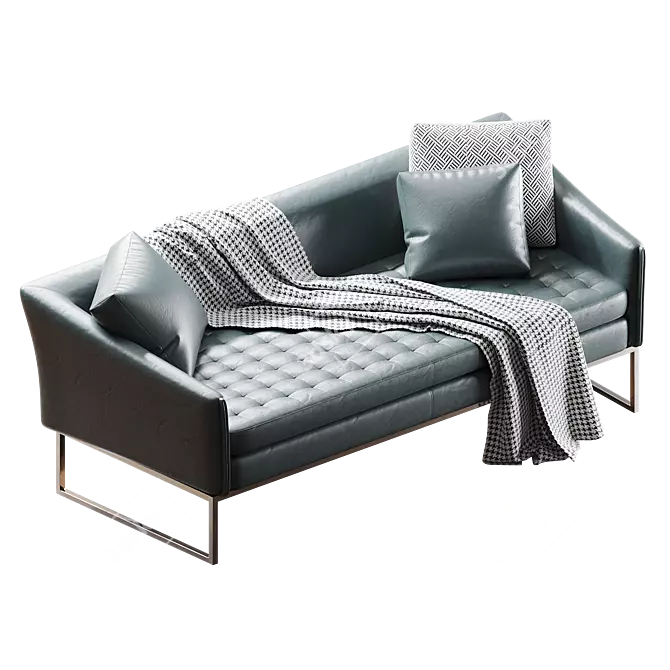 Eco-Leather Triple Office Sofa 3D model image 12