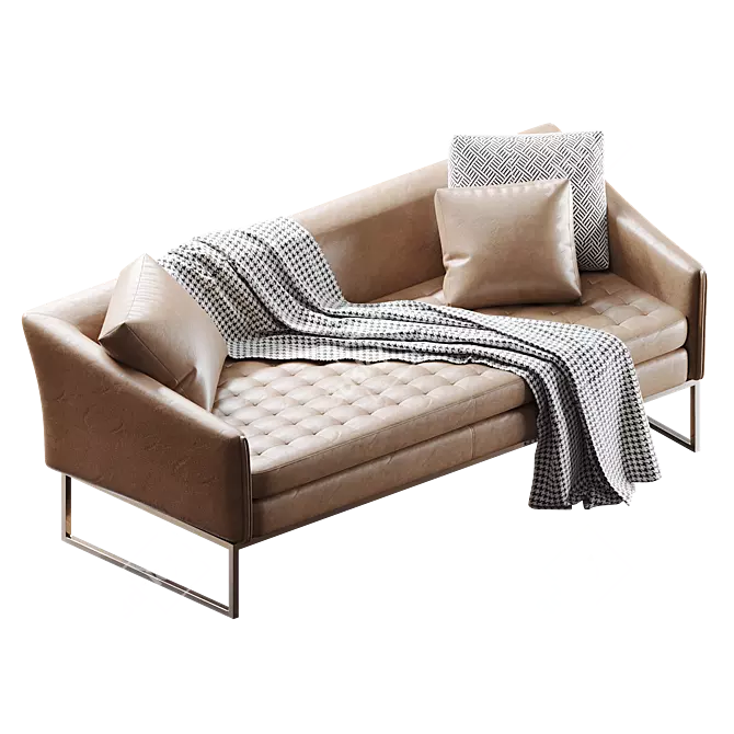 Eco-Leather Triple Office Sofa 3D model image 13