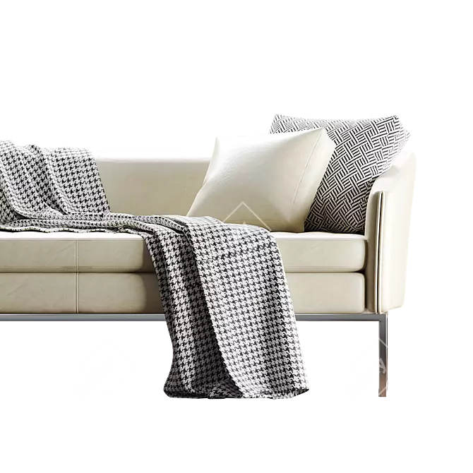 Eco-Leather Triple Office Sofa 3D model image 18