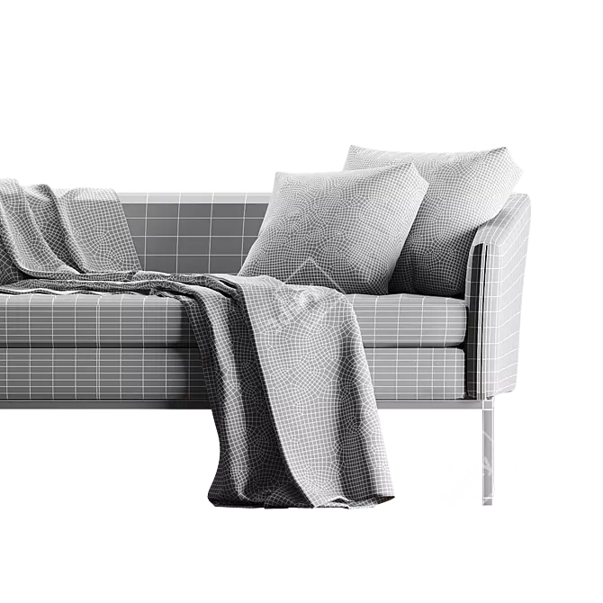 Eco-Leather Triple Office Sofa 3D model image 19