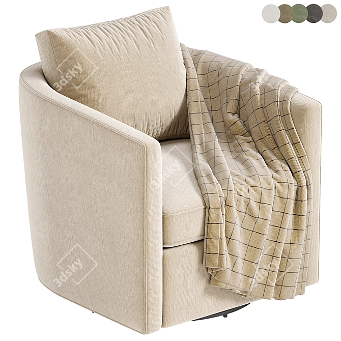 Modern Swivel Accent Chair - 2015 3D model image 5