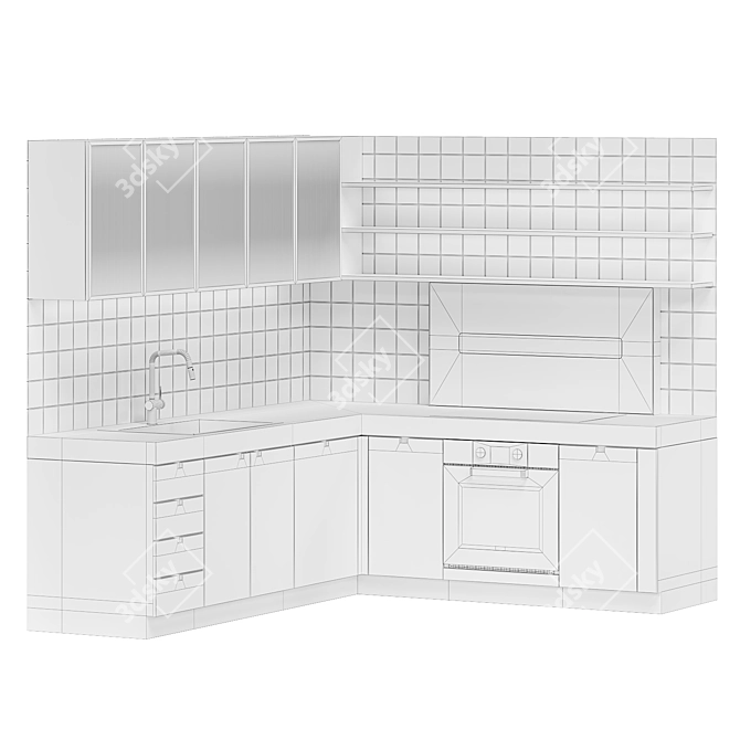 Elegant Barazzasrl Kitchen Set 3D model image 3