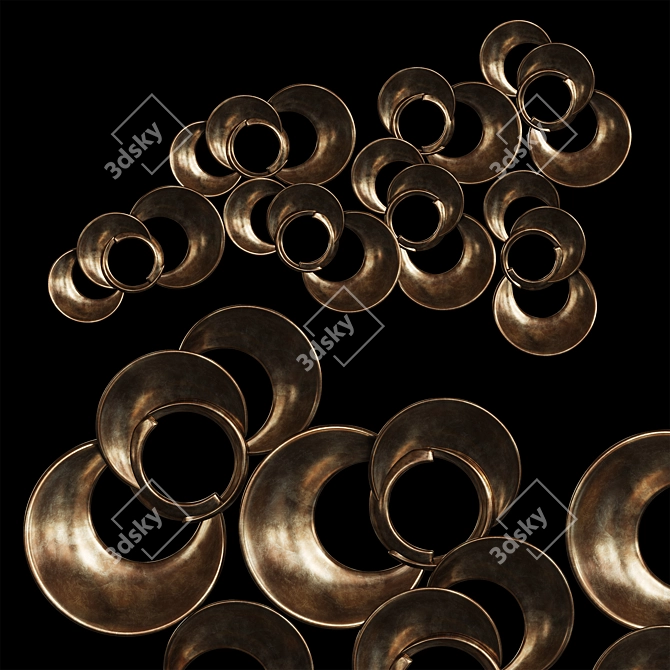 Vintage Gold Ring Wall Decor 3D model image 1