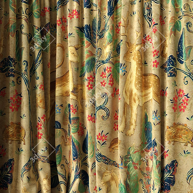  Forest Velvet Fabric PBR Texture 3D model image 1
