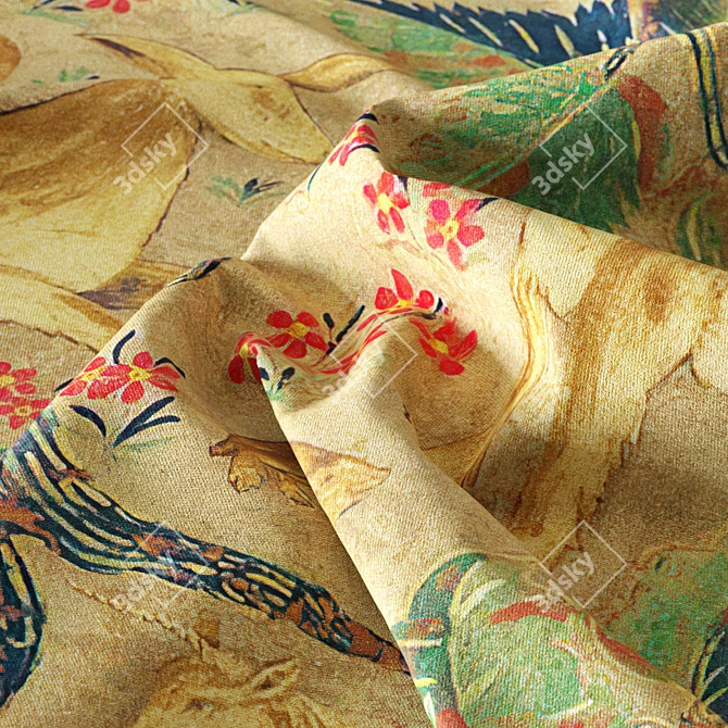  Forest Velvet Fabric PBR Texture 3D model image 2