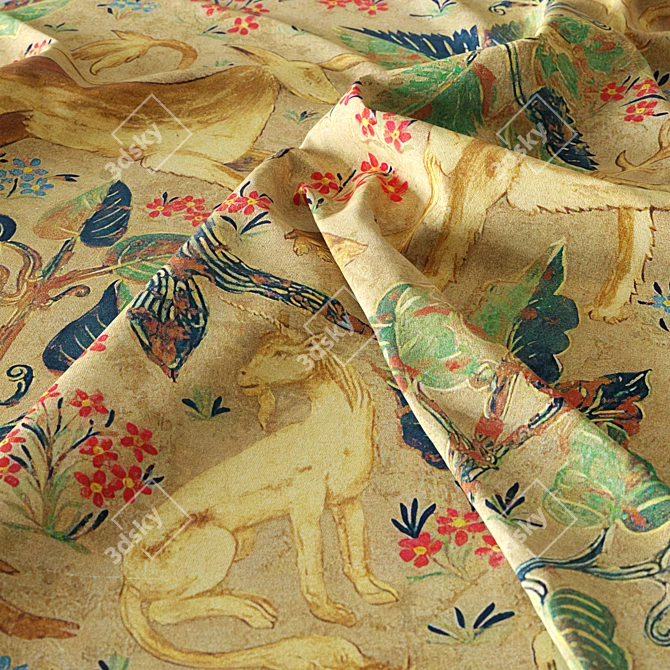  Forest Velvet Fabric PBR Texture 3D model image 3