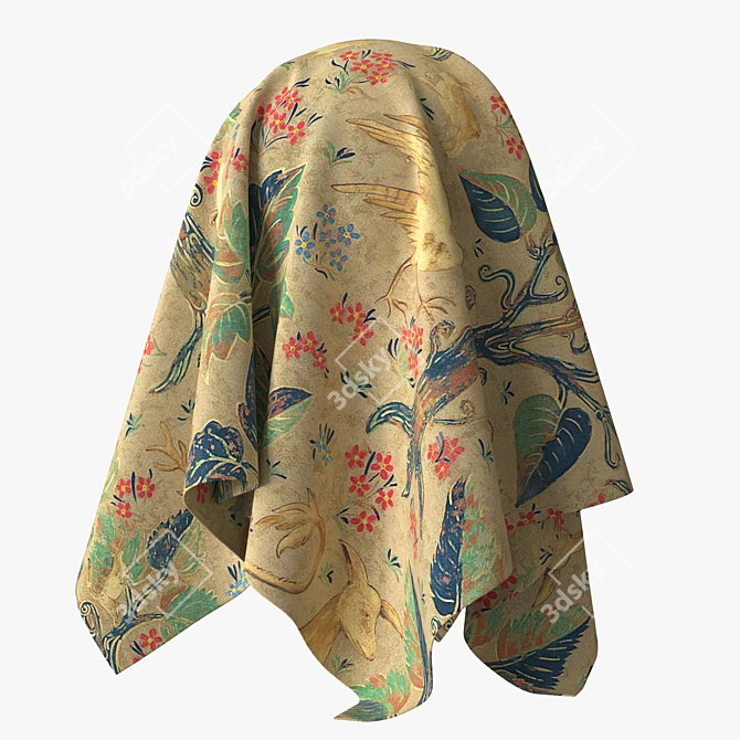  Forest Velvet Fabric PBR Texture 3D model image 6