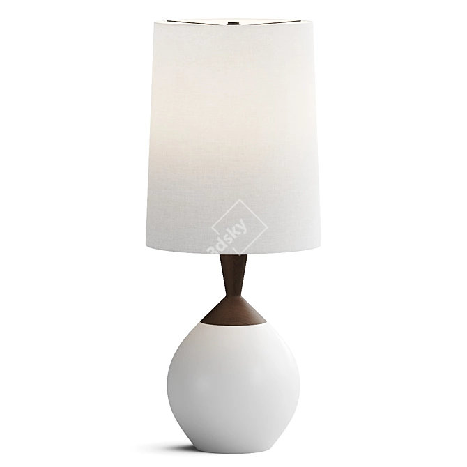 Modern White Metal Table Lamp 3D model image 1