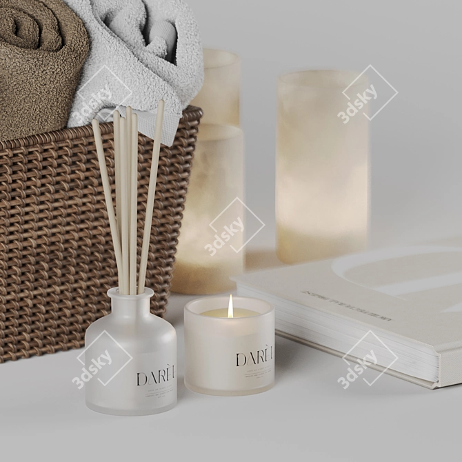 Luxury Bath Décor Set 3D model image 3