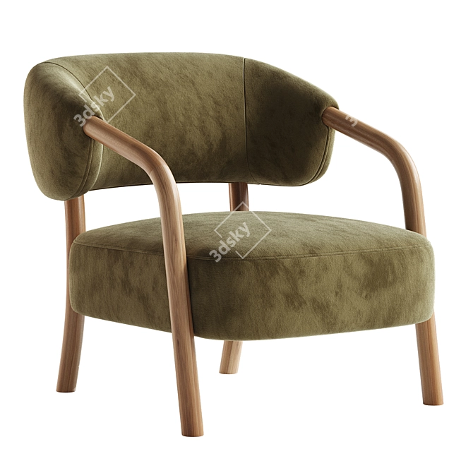 Sleek Holstein Lounge Chair 3D model image 5