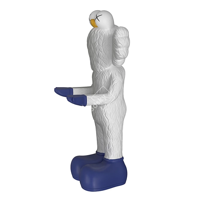 Designer Fluffy Sculpture Figurine 3D model image 5