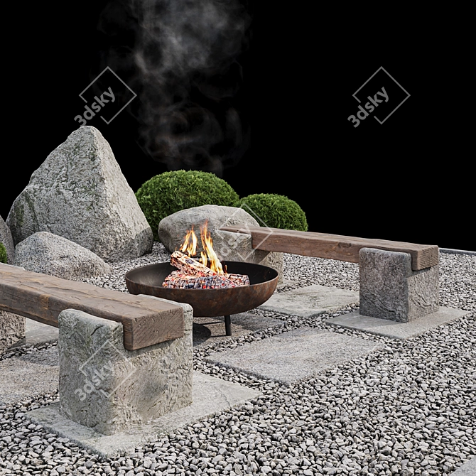 Zen Stone Oasis Seat Area 3D model image 2