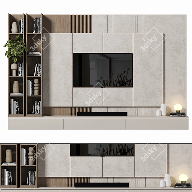 Elegant TV Wall Unit 2015 3D model image 1