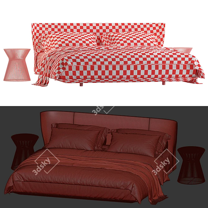 Modern Italian Design Alys Bed 3D model image 5